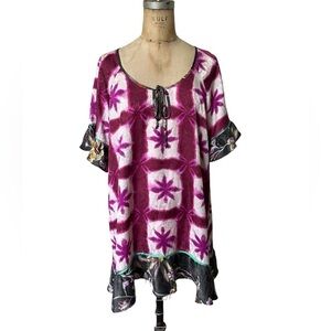 Anthropologie E by Eloise Shiobori Batik Blooms Dress size M